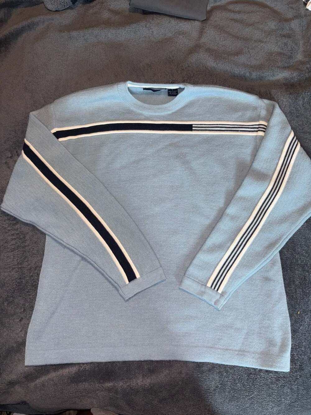 Vintage Y2K Striped Crew Neck Long Sleeve Pullover Sweater